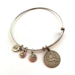 Alex and Ani Leo Zodiac Charm Bracelet Silver Finish - Expands 2"- 3.5"